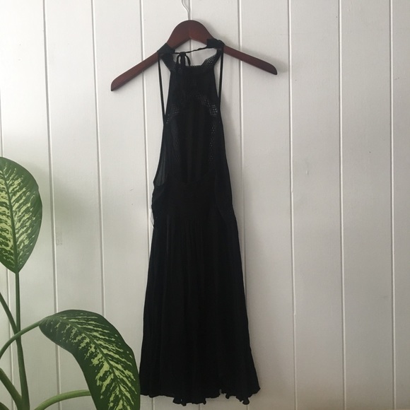 NWT Free People Fit & Flare Open Black Slip Dress - Picture 8 of 8